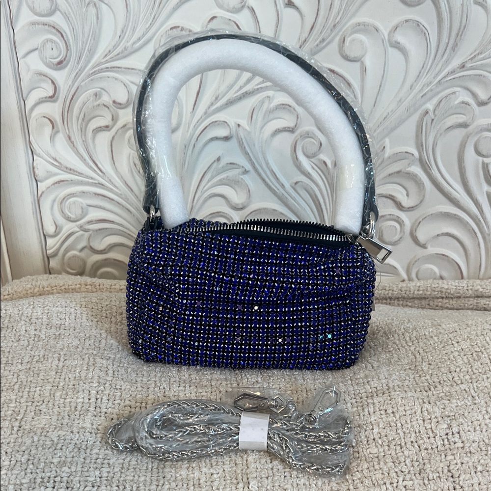 New With Tags Elegant Blue Beaded Women's Bag